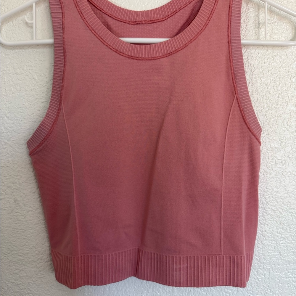 Target Mauve-Pink Ribbed Trim Tank Top